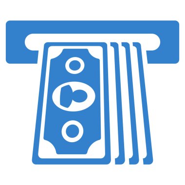Bankamatiğe Terminal düz vektör simgesi