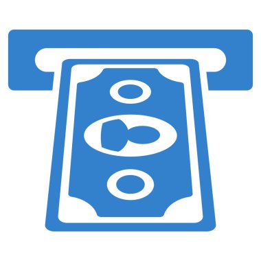 Bankamatiğe Terminal düz vektör simgesi