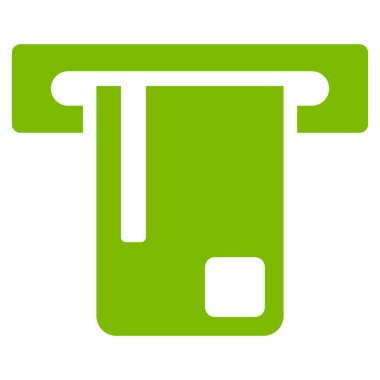 Banka Atm düz vektör simgesi