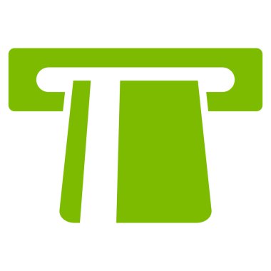 Banka kartı Terminal düz vektör simgesi