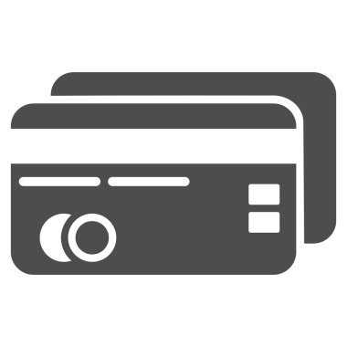 Banka kartları düz vektör simgesi