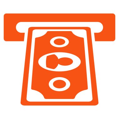 Bankamatiğe Terminal düz vektör simgesi