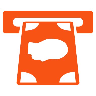 Bankamatiğe düz vektör simgesi