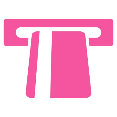 Bankacılık hizmet düz vektör simgesi otomatik