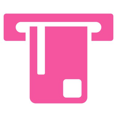 Banka Atm düz vektör simgesi