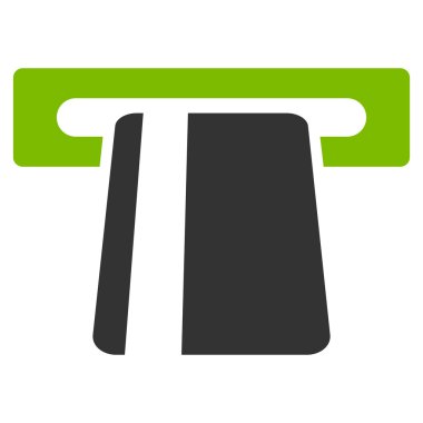 Bankacılık hizmet düz vektör simgesi otomatik