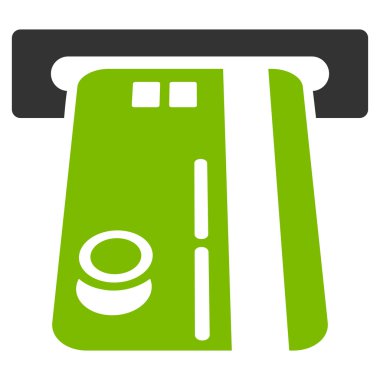 Banka Atm düz vektör simgesi