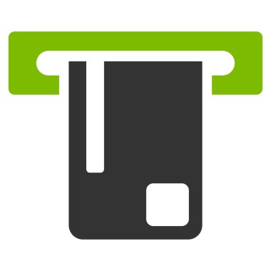 Banka Atm düz vektör simgesi