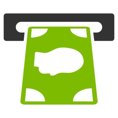 Bankamatiğe düz vektör simgesi