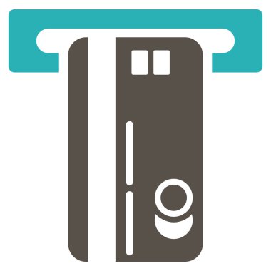 ATM makinesi düz vektör simgesi