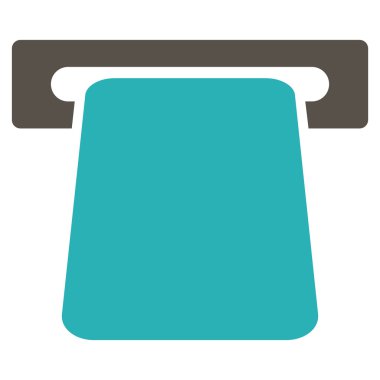 Banka Atm düz vektör simgesi