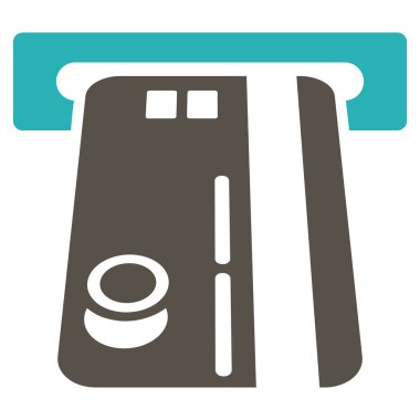 Banka Atm düz vektör simgesi