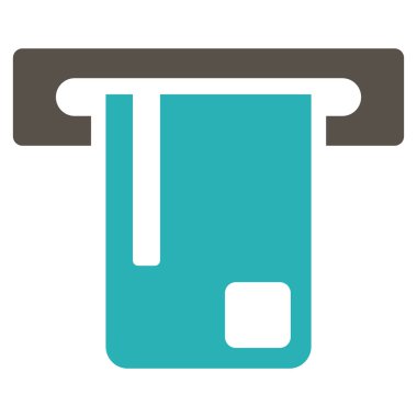 Banka Atm düz vektör simgesi