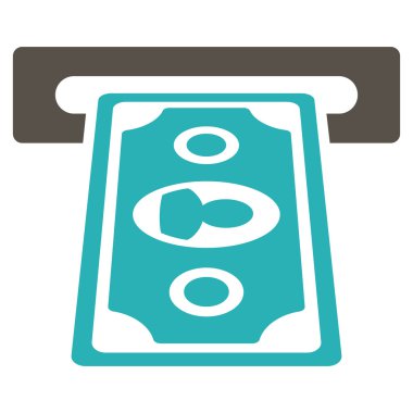 Bankamatiğe Terminal düz vektör simgesi
