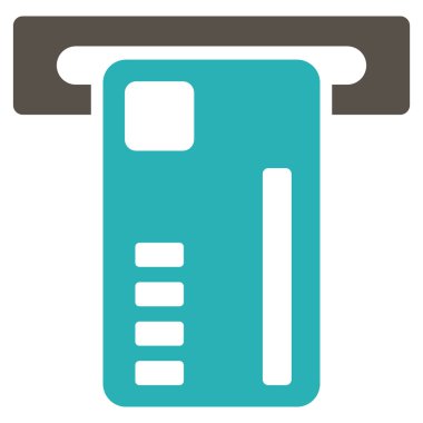 Bilet makine düz vektör simgesi