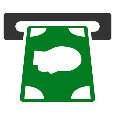 Bankamatiğe düz vektör simgesi