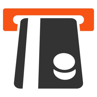 Bankacılık hizmet düz vektör simgesi otomatik