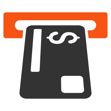 Banka kartı Terminal düz vektör simgesi