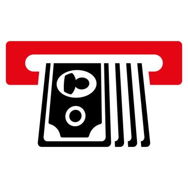 ATM ekleme nakit vektör simge düz