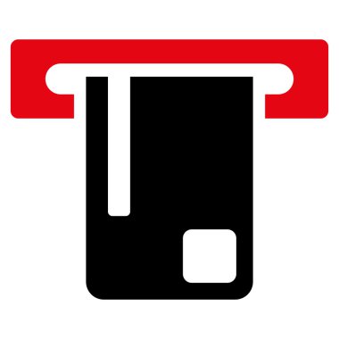 Banka Atm düz vektör simgesi