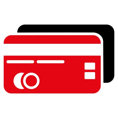 Banka kartları düz vektör simgesi