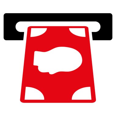 Bankamatiğe düz vektör simgesi