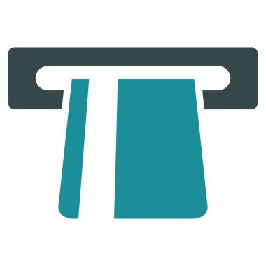 Banka kartı Terminal düz vektör simgesi