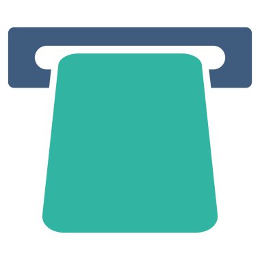 Banka Atm düz vektör simgesi