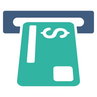 Banka kartı Terminal düz vektör simgesi