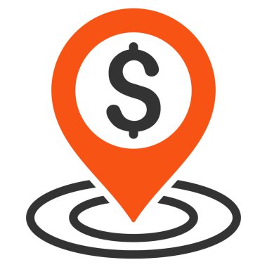 Banka düz glif simgesi yerleştir