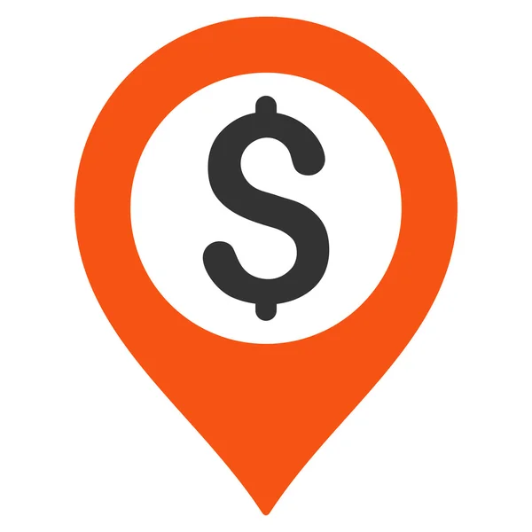 Mapa del Banco Marcador Flat Glyph Icon — Foto de Stock