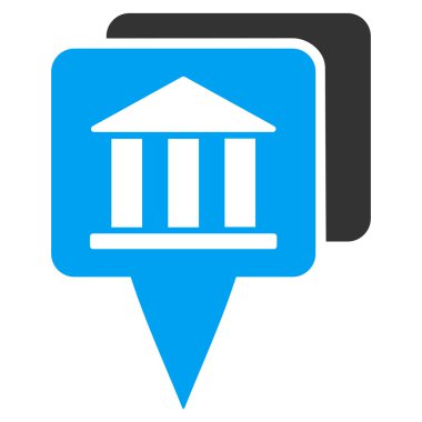 Banka harita işaretçiler düz vektör simgesi