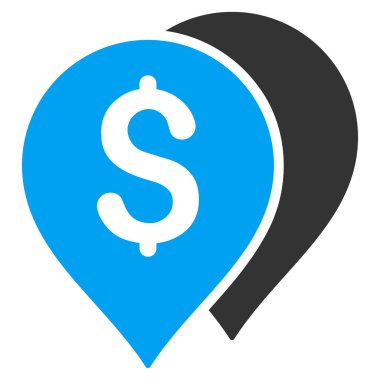 Banka işaretleri düz vektör simgesi