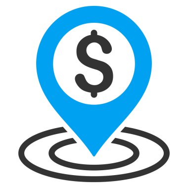 Banka düz vektör simgesi yerleştir