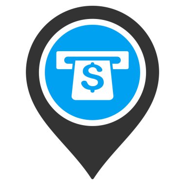 Makine işaretçi düz vektör simgesi bankacılık