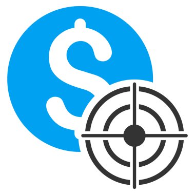 İş hedef düz vektör simgesi