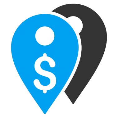 Doları banka düz vektör simgesi belirtir