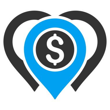 Doları harita işaretleri düz vektör simgesi