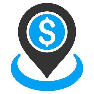 Para konum düz vektör simgesi