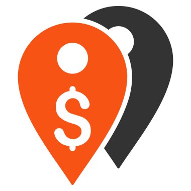 Doları banka düz glif simgesi belirtir