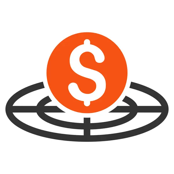 Ikonę krzyżyka w płaskie glifów pieniądze — Zdjęcie stockowe