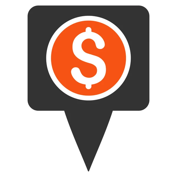 Pieniądze mapy Marker płaskie glifów ikona — Zdjęcie stockowe
