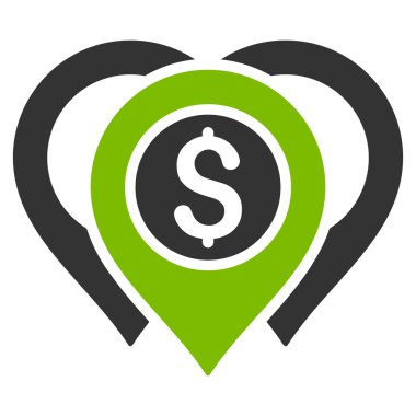 Doları harita işaretleri düz vektör simgesi