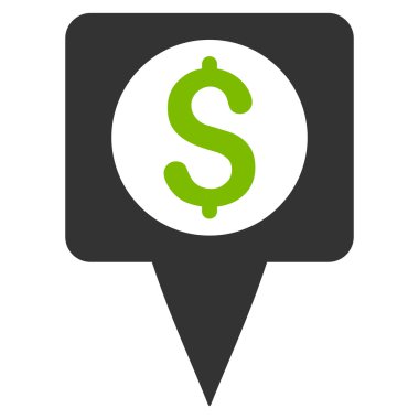 Para harita işaretleyici düz vektör simgesi