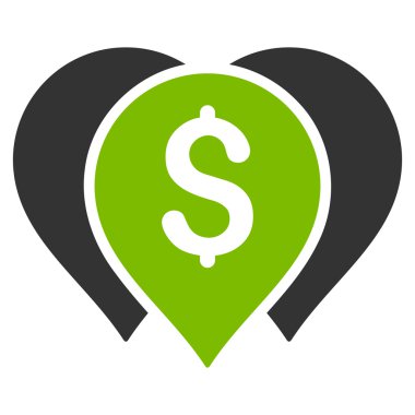 Para harita işaretleri düz vektör simgesi