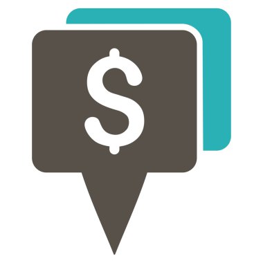 Banka harita işaretçiler düz vektör simgesi