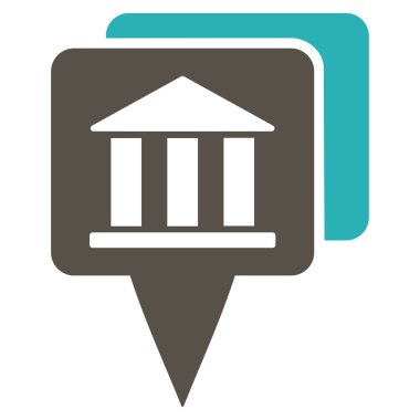 Banka harita işaretçiler düz vektör simgesi