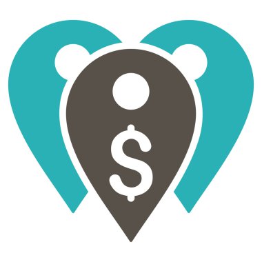 Banka işaretleri düz vektör simgesi