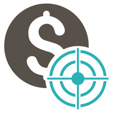 İş hedef düz vektör simgesi