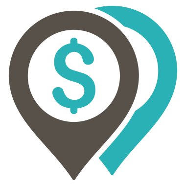 Doları banka işaretleri düz vektör simgesi